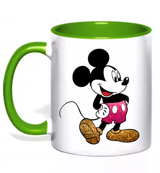Чашка с цветной ручкой Mickey Mouse sparkles Зеленый фото
