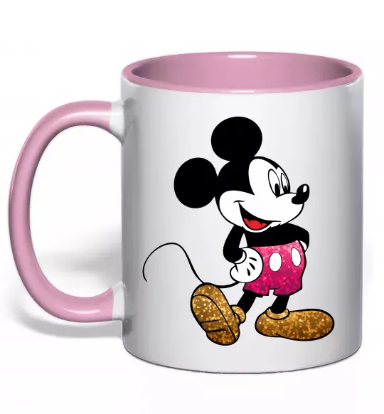 Чашка с цветной ручкой Mickey Mouse sparkles Нежно розовый фото