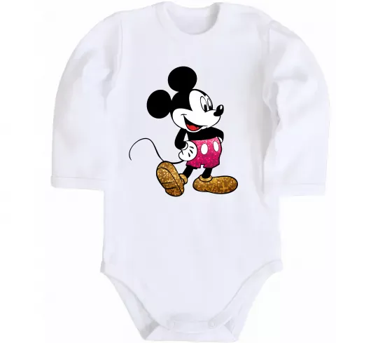 Детский боди Mickey Mouse sparkles Белый фото