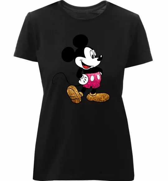 Жіноча преміум футболка Mickey Mouse sparkles Чорний фото