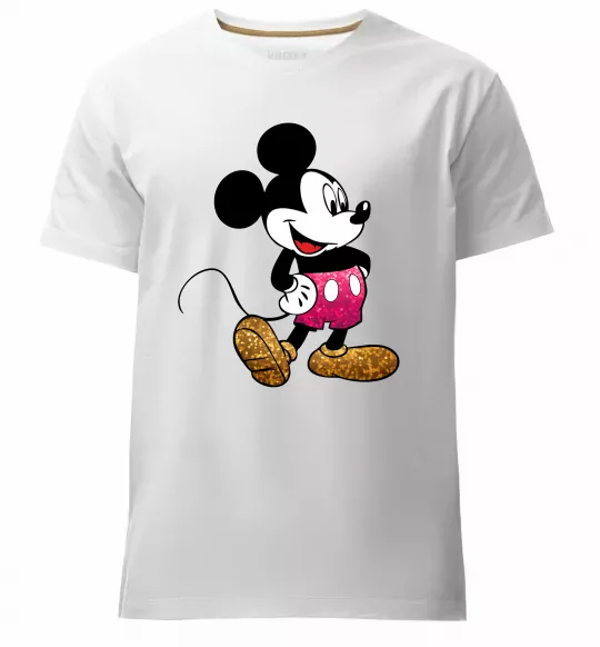 Мужская премиум футболка Mickey Mouse sparkles Белый фото