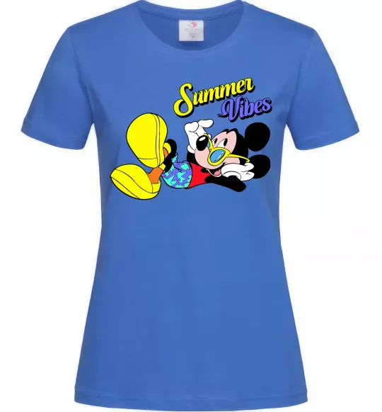 Женская футболка Summer vibes Mickey Ярко-синий фото