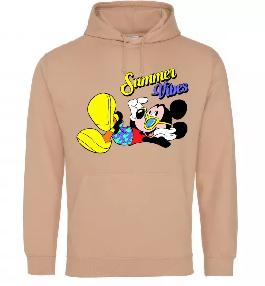 Жіноча толстовка (худі) Summer vibes Mickey Пісочний фото