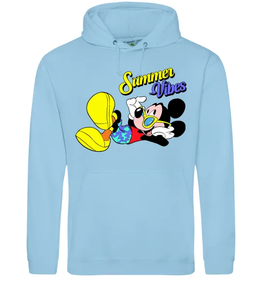 Женская толстовка (худи) Summer vibes Mickey Голубой фото