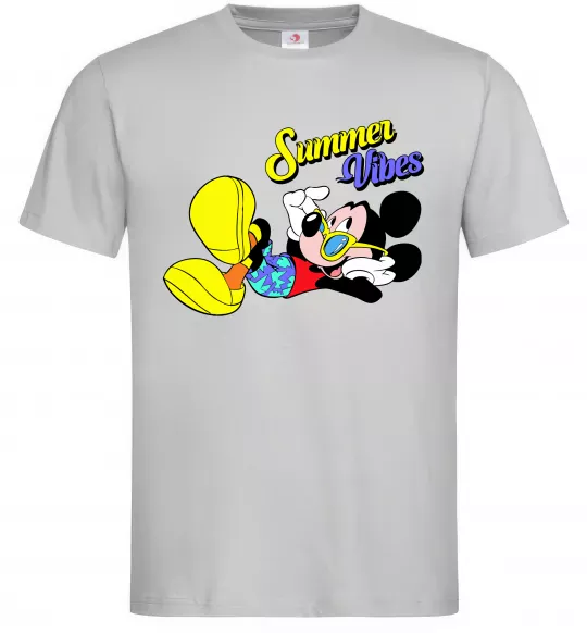 Чоловіча футболка Summer vibes Mickey Сірий фото