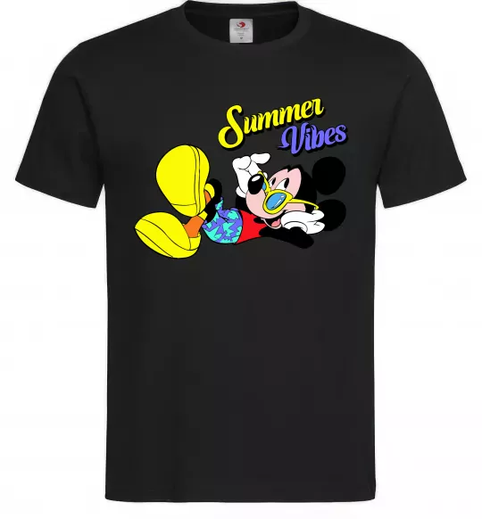 Чоловіча футболка Summer vibes Mickey Чорний фото