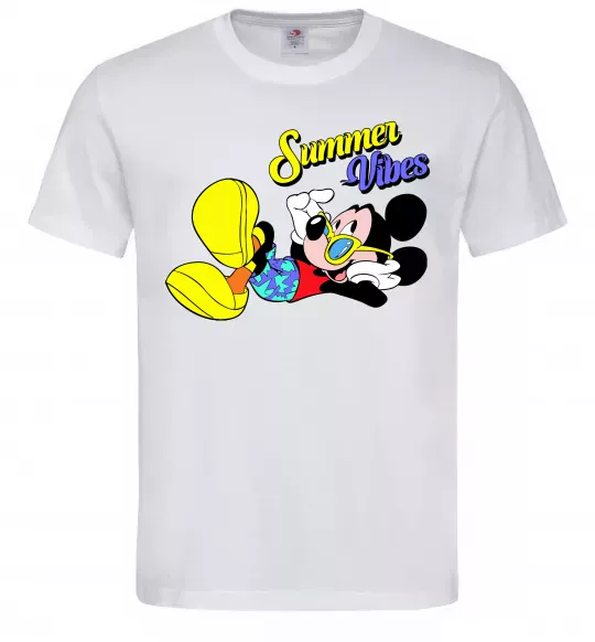 Чоловіча футболка Summer vibes Mickey Білий фото