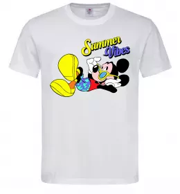 Чоловіча футболка Summer vibes Mickey Білий фото