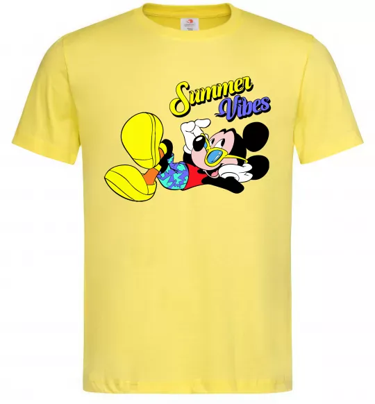Чоловіча футболка Summer vibes Mickey Лимонний фото