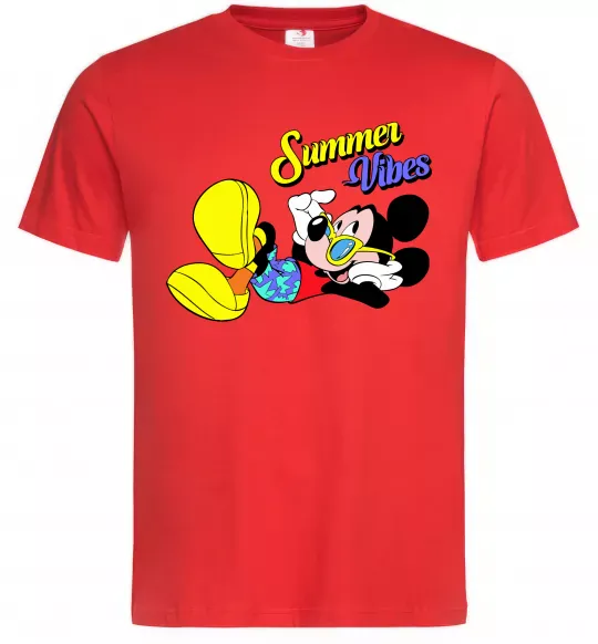 Чоловіча футболка Summer vibes Mickey Червоний фото
