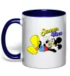 Чашка с цветной ручкой Summer vibes Mickey Глубокий темно-синий фото