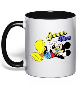 Чашка с цветной ручкой Summer vibes Mickey