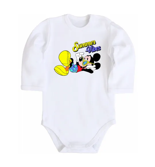 Детский боди Summer vibes Mickey Белый фото