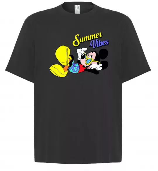 Футболка Оверсайз Summer vibes Mickey Чорний фото