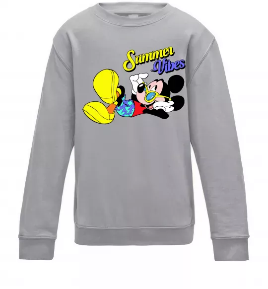 Дитячий світшот Summer vibes Mickey Сірий меланж фото