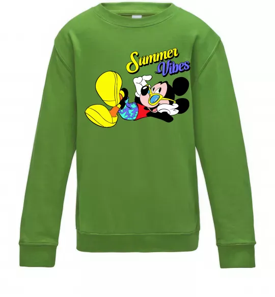 Дитячий світшот Summer vibes Mickey Лаймовий фото