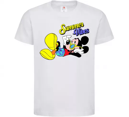 Детская футболка Summer vibes Mickey Белый фото