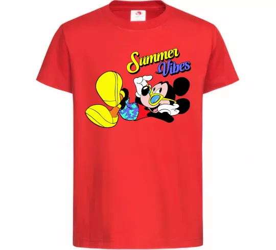 Детская футболка Summer vibes Mickey Красный фото