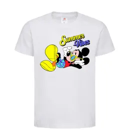 Детская футболка Summer vibes Mickey Белый фото