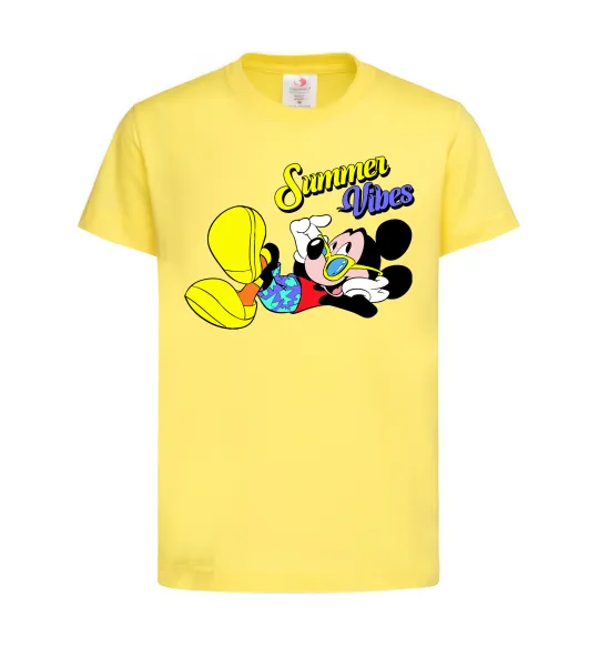 Детская футболка Summer vibes Mickey Лимонный фото