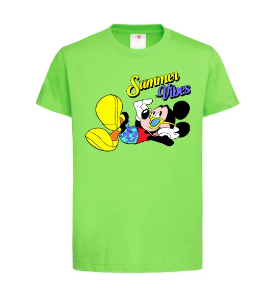 Детская футболка Summer vibes Mickey Лаймовый фото
