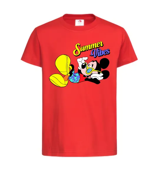 Детская футболка Summer vibes Mickey Красный фото