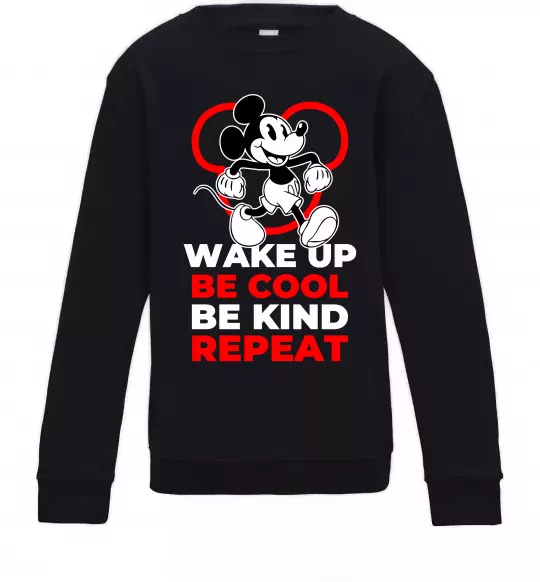 Дитячий світшот Be cool be kind Чорний фото