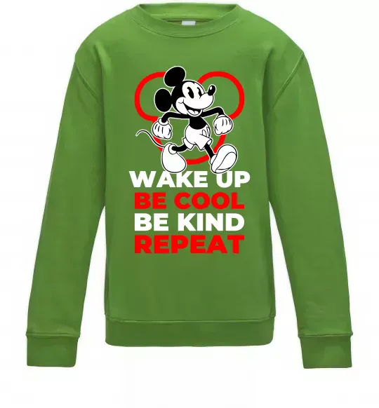 Дитячий світшот Be cool be kind Лаймовий фото