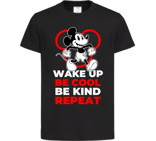 Детская футболка Be cool be kind Черный фото