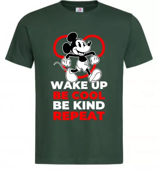 Чоловіча футболка Be cool be kind Темно-зелений фото