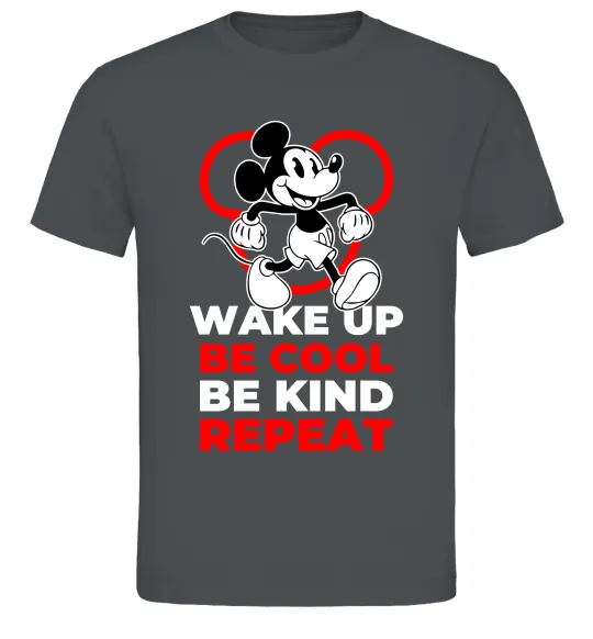 Чоловіча футболка Be cool be kind Графіт фото