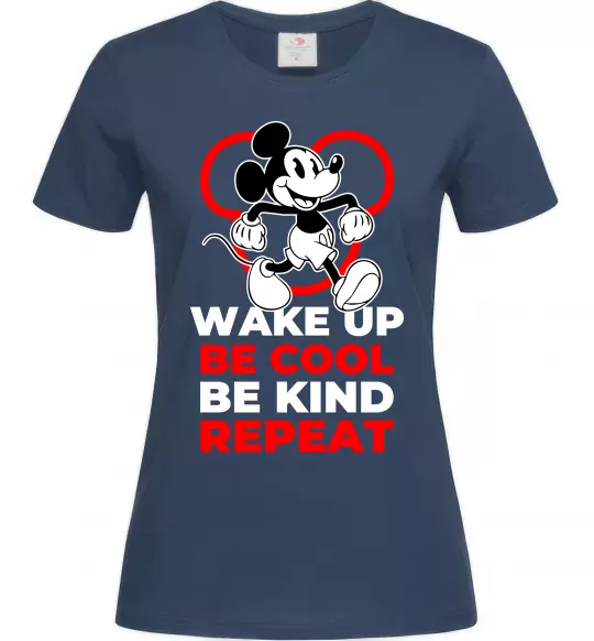 Жіноча футболка Be cool be kind Темно-синій фото