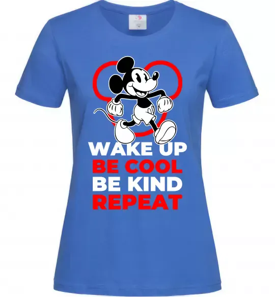 Жіноча футболка Be cool be kind Яскраво-синій фото