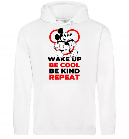 Женская толстовка (худи) Be cool be kind Белый фото