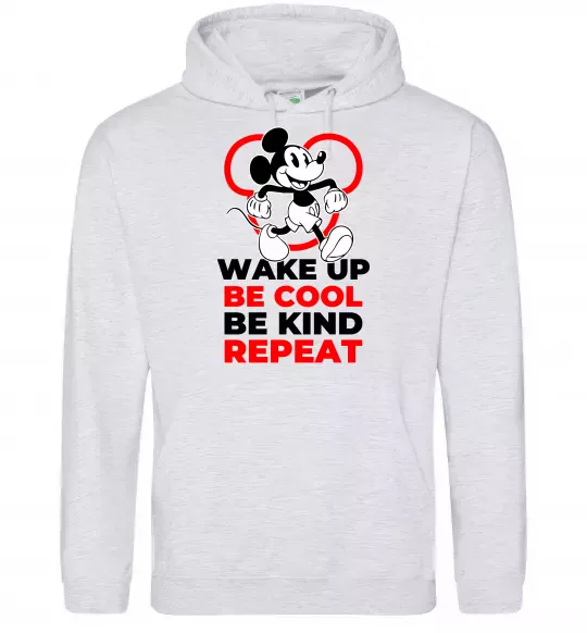 Женская толстовка (худи) Be cool be kind Серый меланж фото