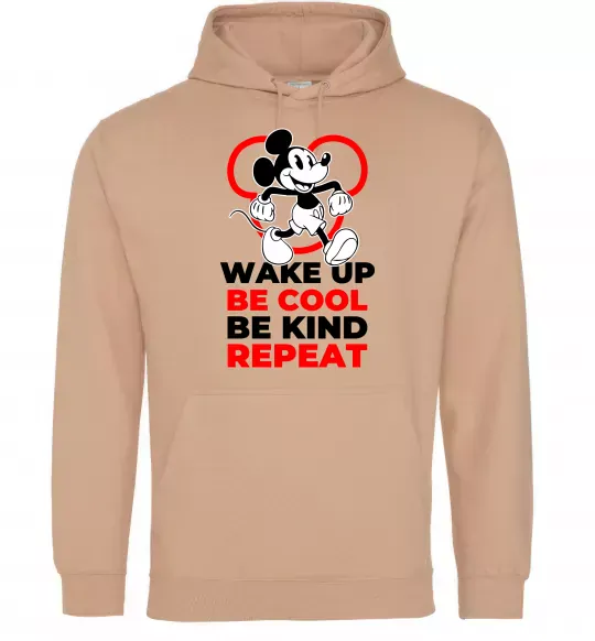 Женская толстовка (худи) Be cool be kind Песочный фото