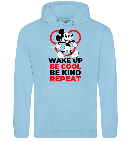 Женская толстовка (худи) Be cool be kind Голубой фото