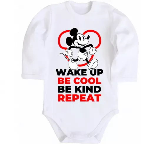 Дитячий бодік Be cool be kind Білий фото