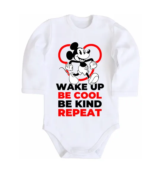 Дитячий бодік Be cool be kind Білий фото
