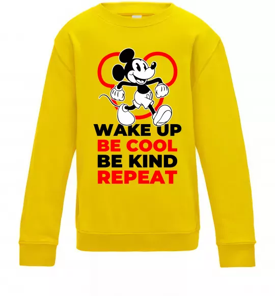 Дитячий світшот Be cool be kind Сонячно жовтий фото