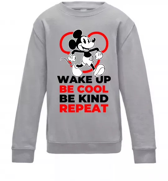 Дитячий світшот Be cool be kind Сірий меланж фото