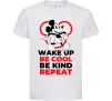 Детская футболка Be cool be kind Белый фото