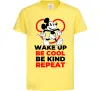 Детская футболка Be cool be kind Лимонный фото
