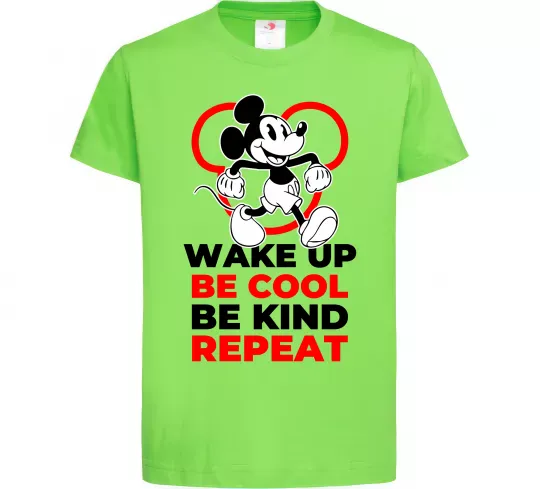 Детская футболка Be cool be kind Лаймовый фото