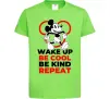 Детская футболка Be cool be kind Лаймовый фото