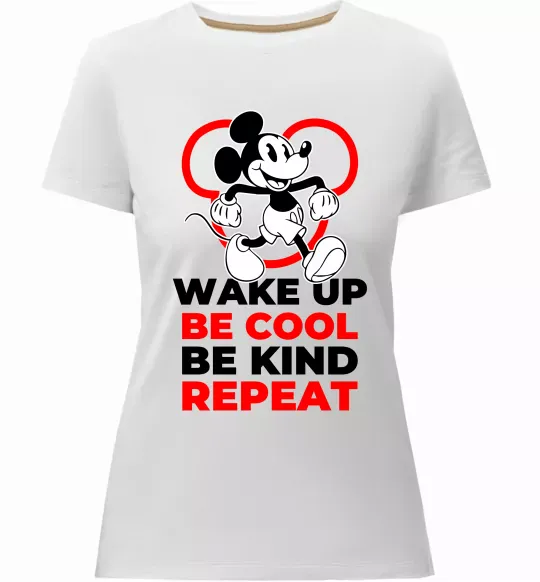 Женская премиум футболка Be cool be kind Белый фото