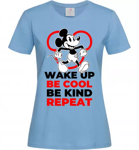 Жіноча футболка Be cool be kind Блакитний фото