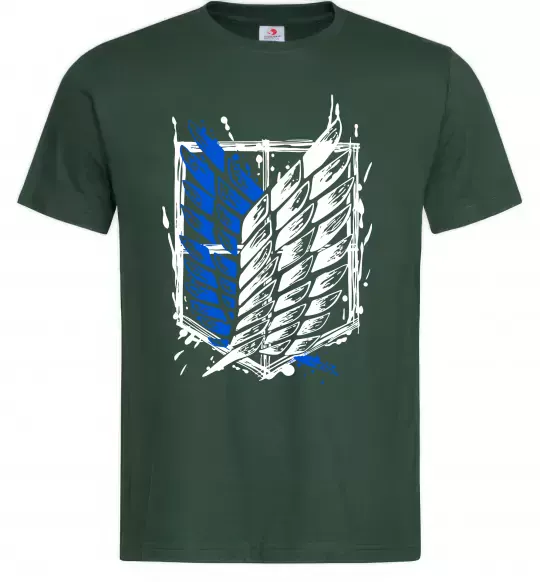 Мужская футболка Атака титанів розвідувальний корпус Темно-зеленый фото