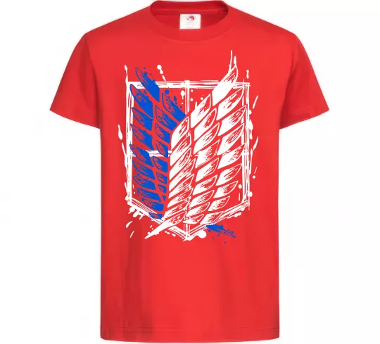 Дитяча футболка Атака титанів розвідувальний корпус Червоний фото