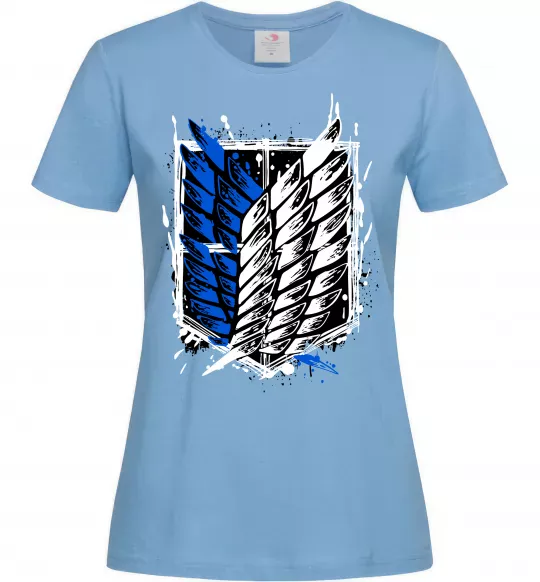 Женская футболка Атака титанів розвідувальний корпус Голубой фото